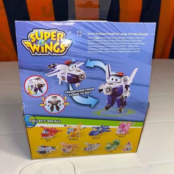 New Super Wings Transforming Plane Action Figure Bot Transforming Paul sprout - Picture 2 of 2